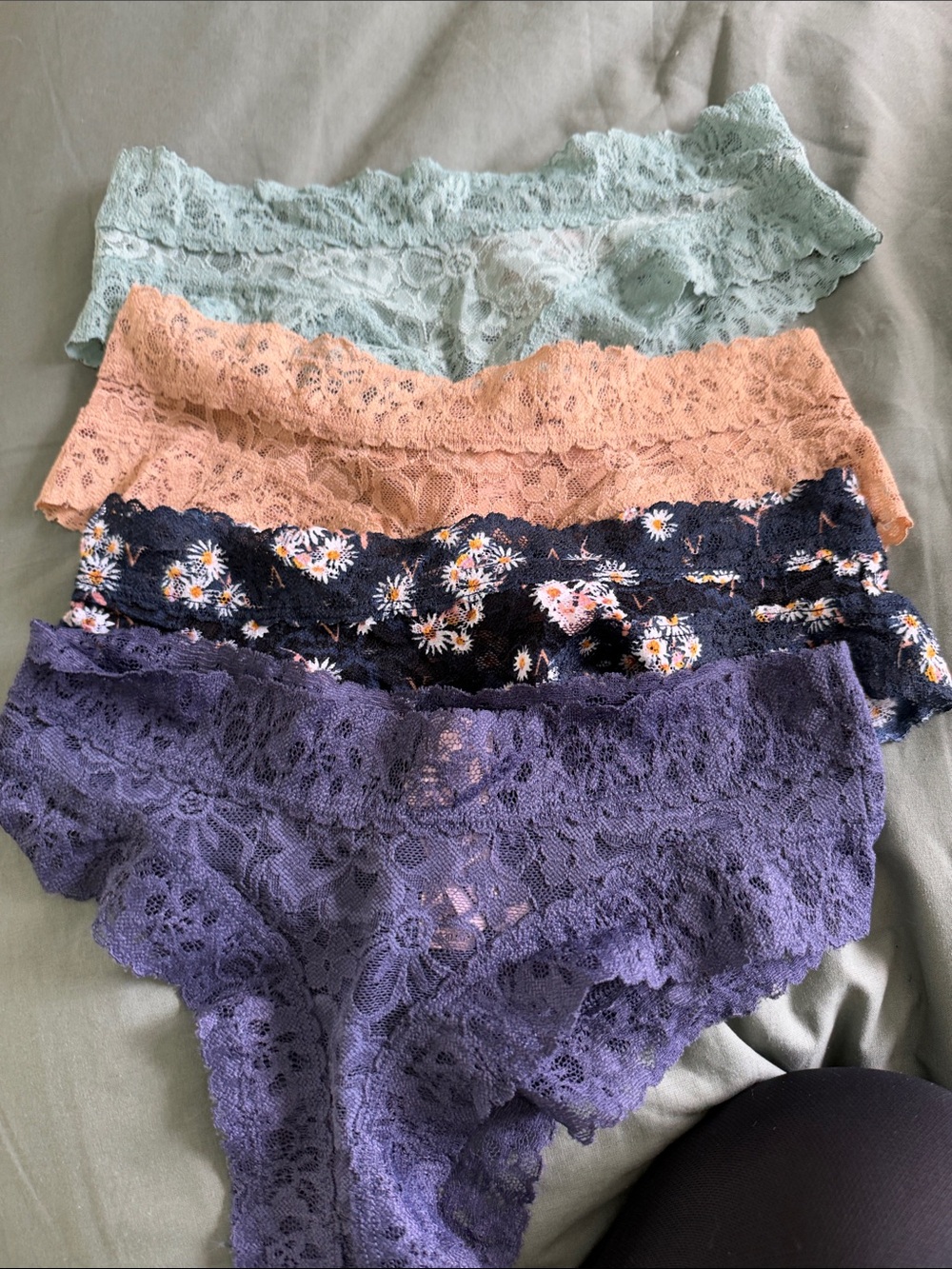 Victoria's Secret Lace Hipster Panty Set - Mint, Peach, Navy Floral, Purple